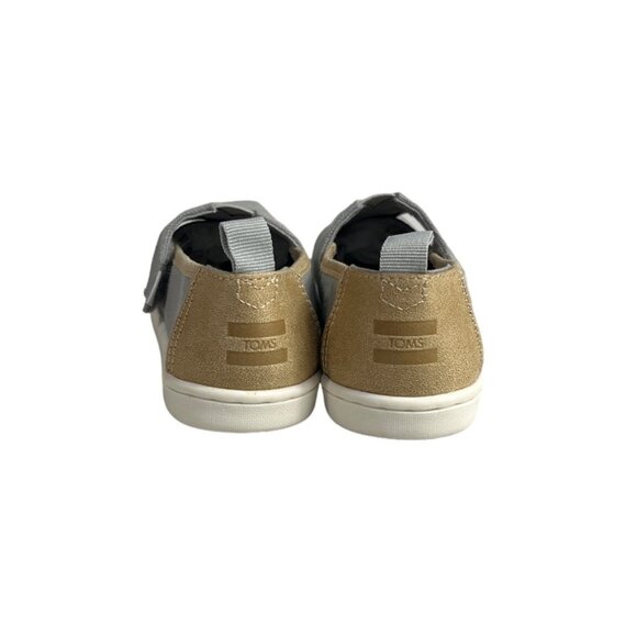 Toms Kids Boy Gray And Brown Tiny Canvas Classic Slip-On Shoes Sz 10 - Picture 6 of 9